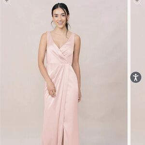Revelry Blush Satin Bridesmaids Dress